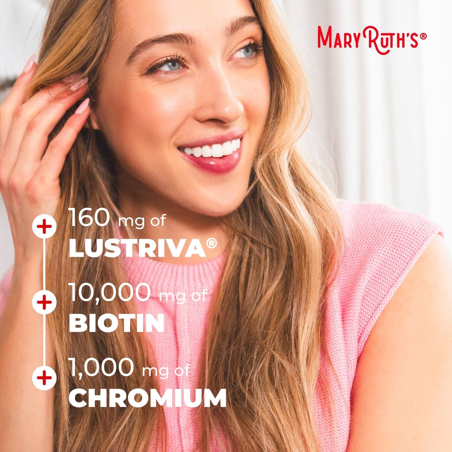MARYRUTH'S Liquid Multivitamin+Hair Growth | Clinically Tested for Thicker Hair & Facial Wrinkles in Women | Biotin 10000mcg | Lustriva Hair Growth Supplement | Skin Care | Age 18+ | 30 Fl Oz